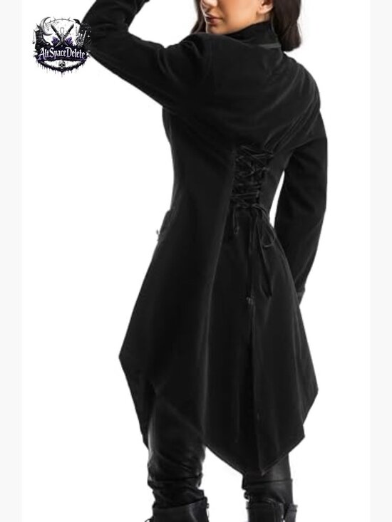 Victorian Steampunk Jacket Velvet Pirate Gothic Costume Blazer Adjustable - Picture 3 of 7